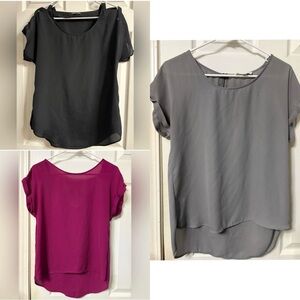 BUNDLE Women's Black, Gray, and Pink Tops